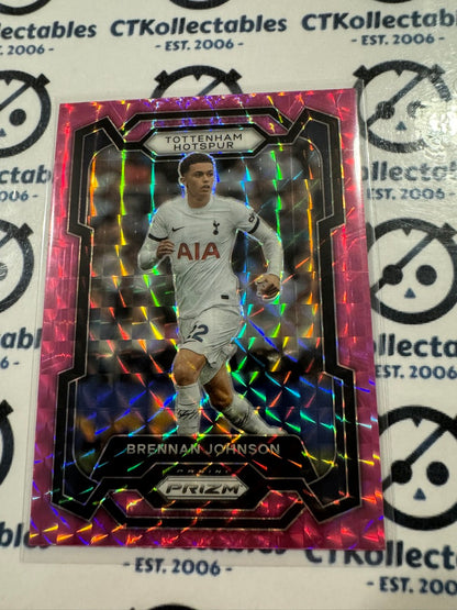 2023-24 Prizm Premier League Soccer Brennan Johnson #123 Pink Mosaic Prizm
