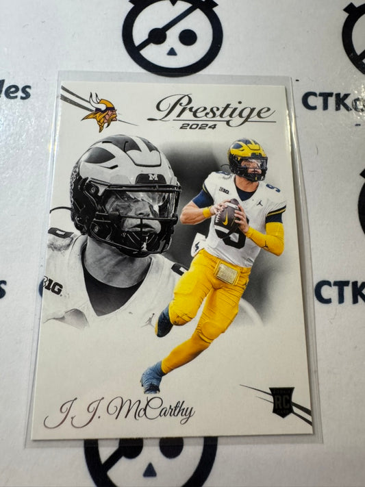 2024 NFL Prestige Rookie Card #311 J.J. McCarthy Minnesota Vikings