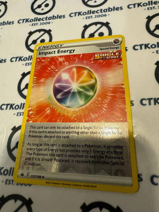 Impact Energy Reverse Holo #157/198 Pokemon Card Chilling Reign