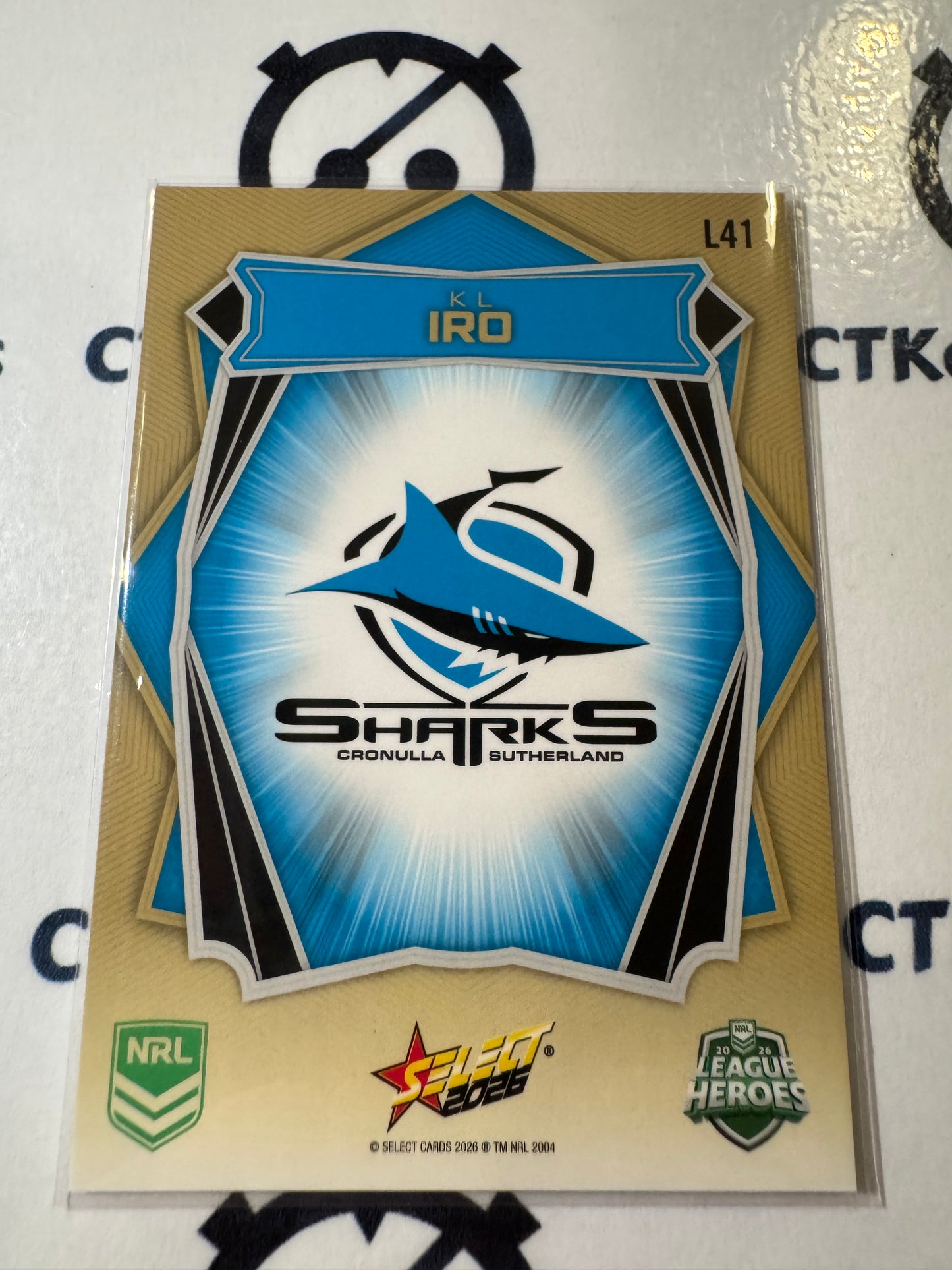 2026 Select NRL League Heroes Luminous Base #L41 Kl Iro Sharks