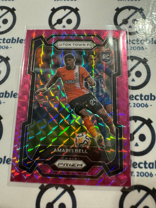 2023-24 Prizm Premier League Soccer Amari'i Bell RC #292 Pink Mosaic Prizm