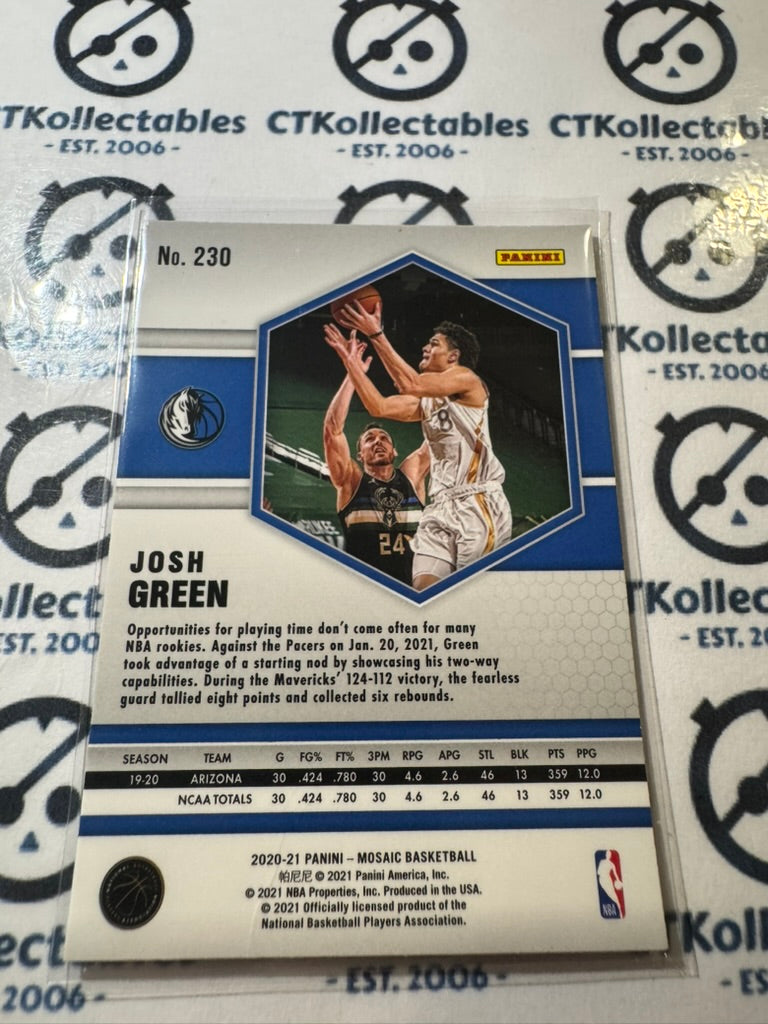 2020-21 NBA Panini  Mosaic Josh Green Mosaic Prizm RC #230 Mavericks