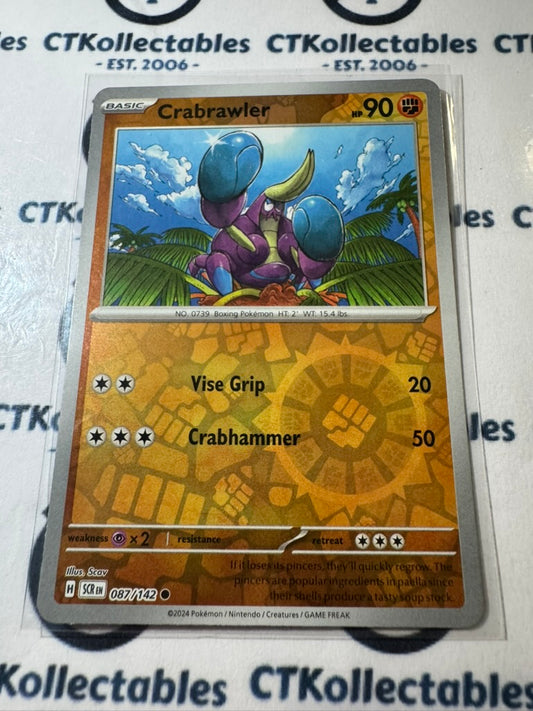 Crabrawler Reverse Holo #087/142 Stellar Crown Scarlet & Violet Pokemon