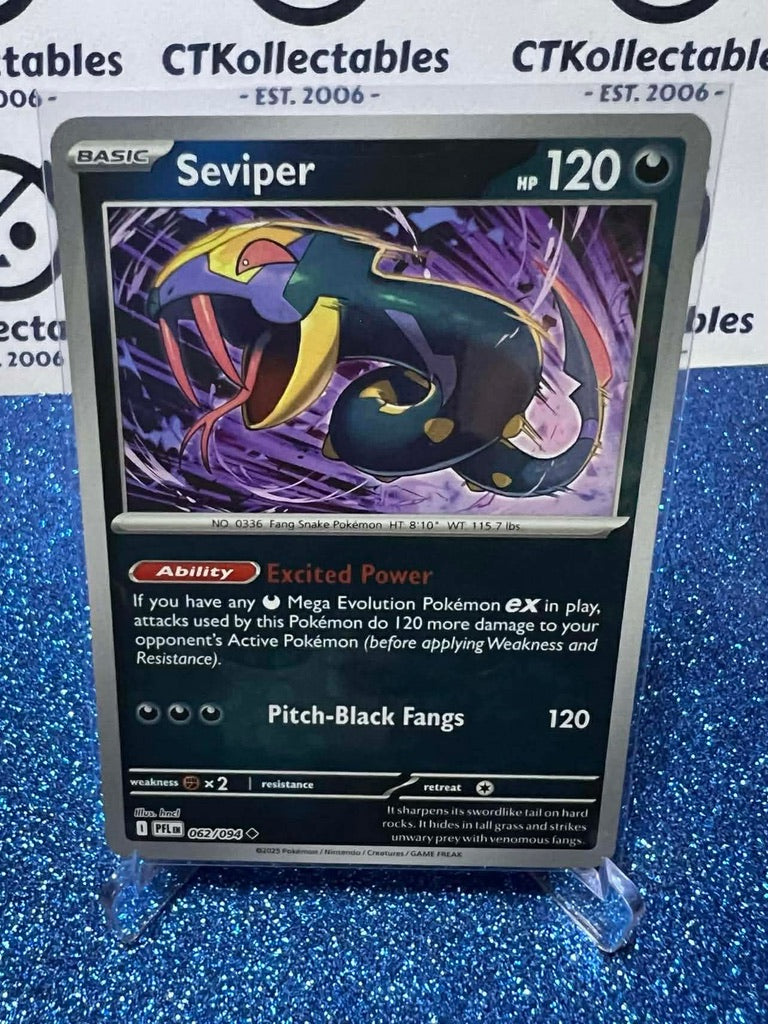 Seviper Reverse Holo 062/094 Phantasmal Flames Pokemon