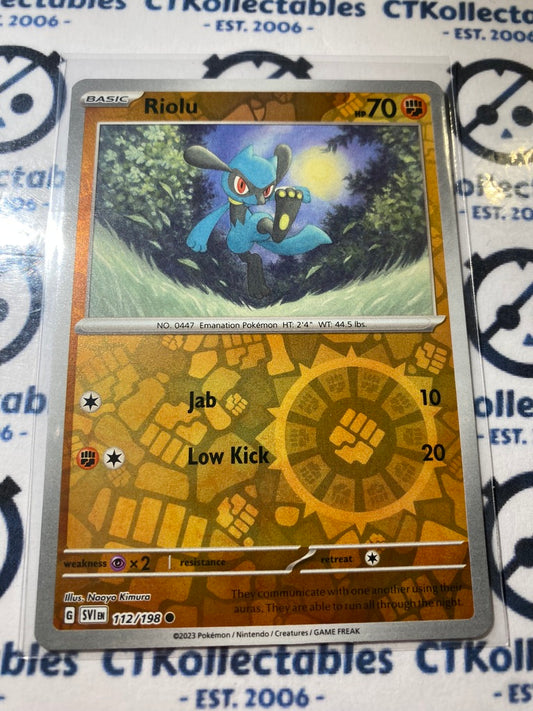 Riolu Reverse Holo #112/198 2023 Scarlet & Violet Pokémon TCG