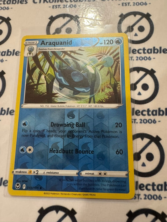 Araquanid Reverse Holo #048/195 2022 Sword & Shield Silver Tempest Pokemon Card