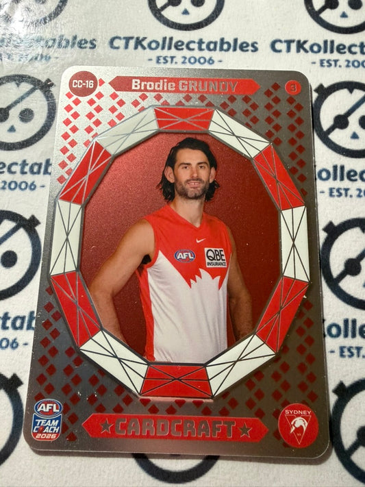 2026 Teamcoach AFL Cardcraft CC-16 Brodie Grundy Swans