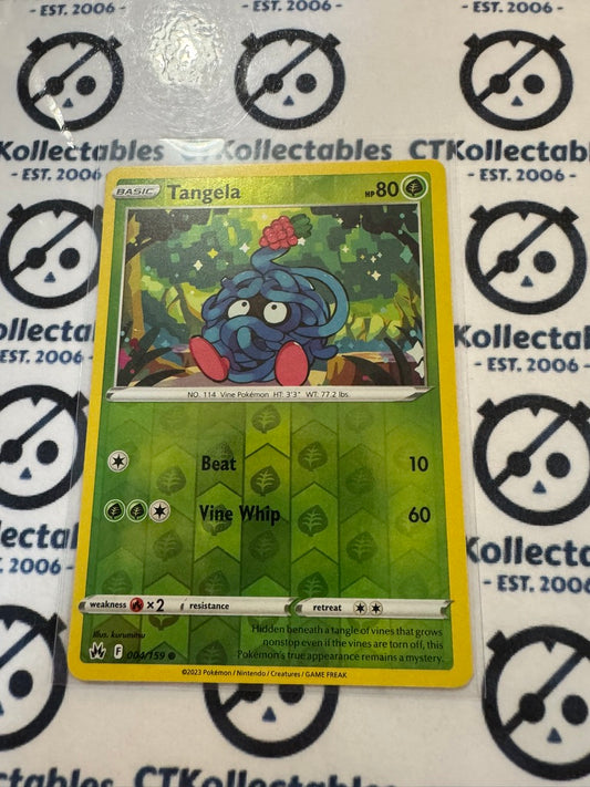 Tangela Reverse Holo #004/159 Crown Zenith Pokémon Card