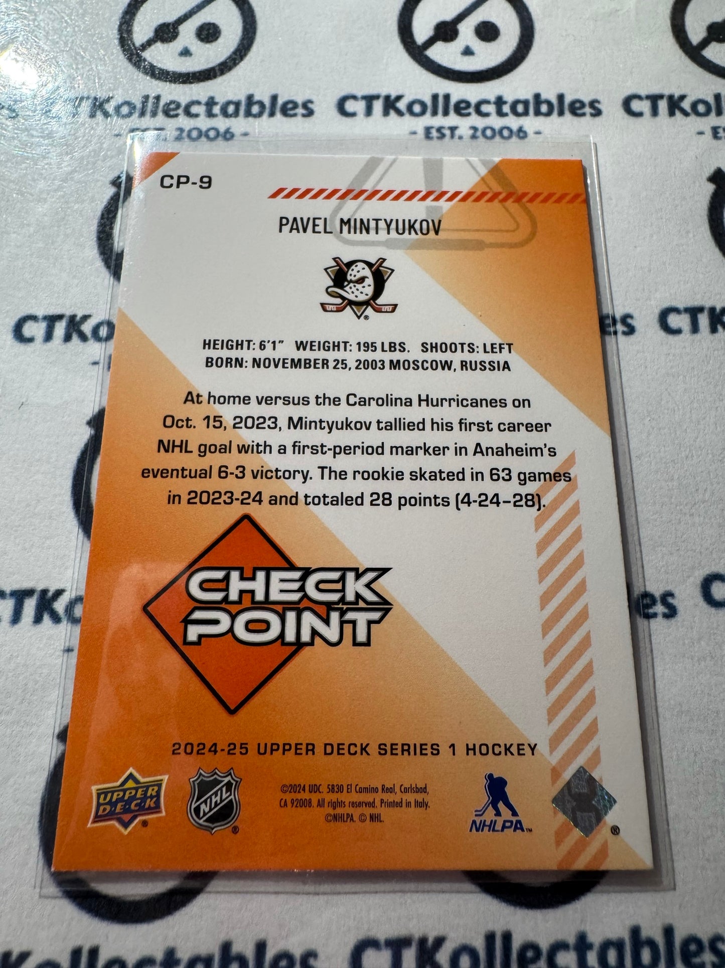 2024-25 Upper Deck Hockey Pavel Mintyukov Check Point #CP-9 Ducks