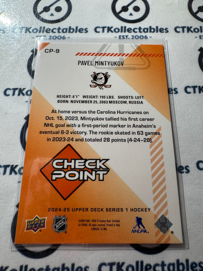 2024-25 Upper Deck Hockey Pavel Mintyukov Check Point #CP-9 Ducks