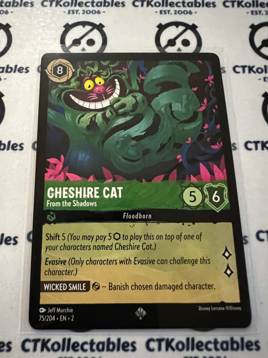 2024 Disney Lorcana Floodborn Non-Foil #75 Cheshire Cat, From the Shadows – Supe