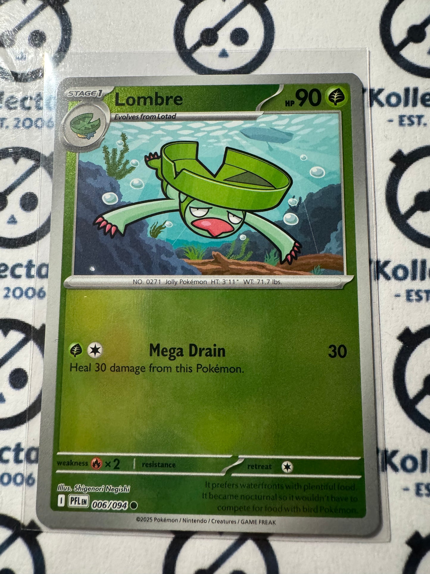 Lombre Reverse Holo #006/094 Phantasmal Flames Pokemon