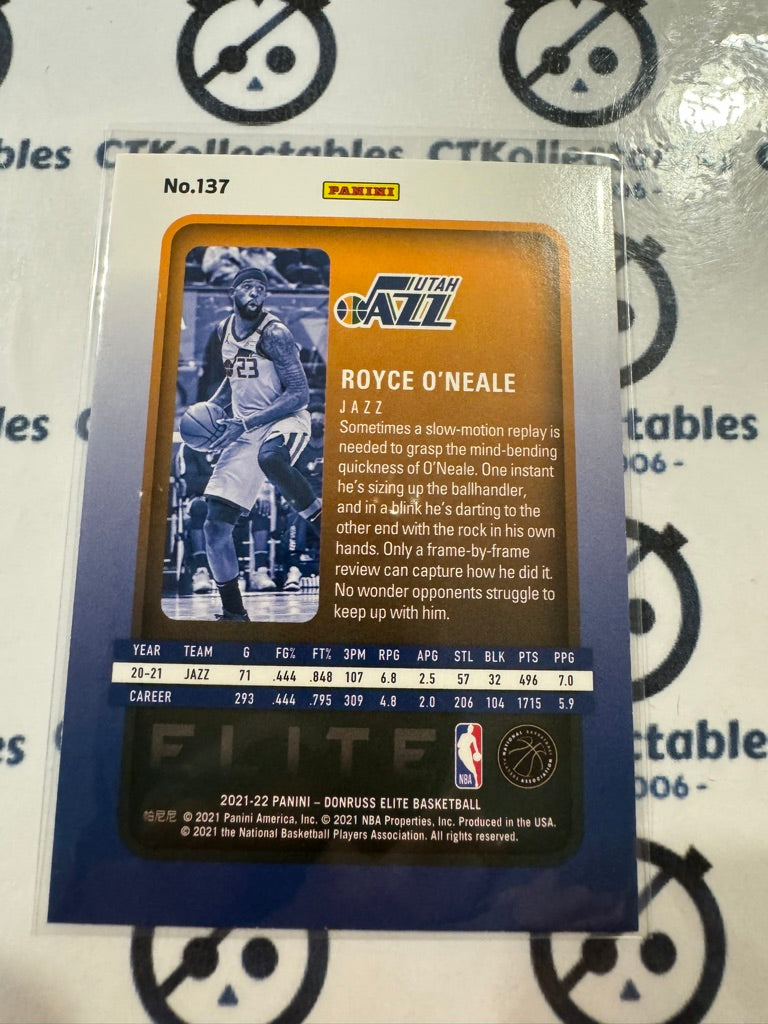 2020-21 NBA Panini Elite Base Royce O'Neal #137 Jazz