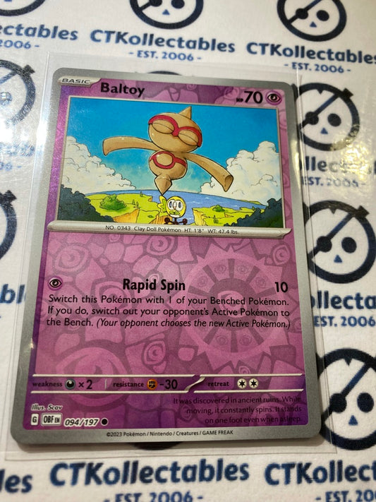 Baltoy Reverse Holo #094/197 2023 Obsidian Flames Pokemon Card