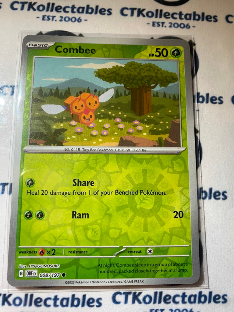 Combee Reverse Holo #008/197 2023 Obsidian Flames Pokemon Card