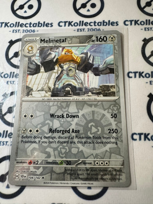 Melmetal Reverse Holo #104/142 Stellar Crown Scarlet & Violet Pokemon