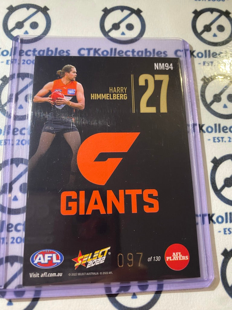 2022 AFL Footy Stars Harry Himmelberg Numbers Midnight #097/130 GWS