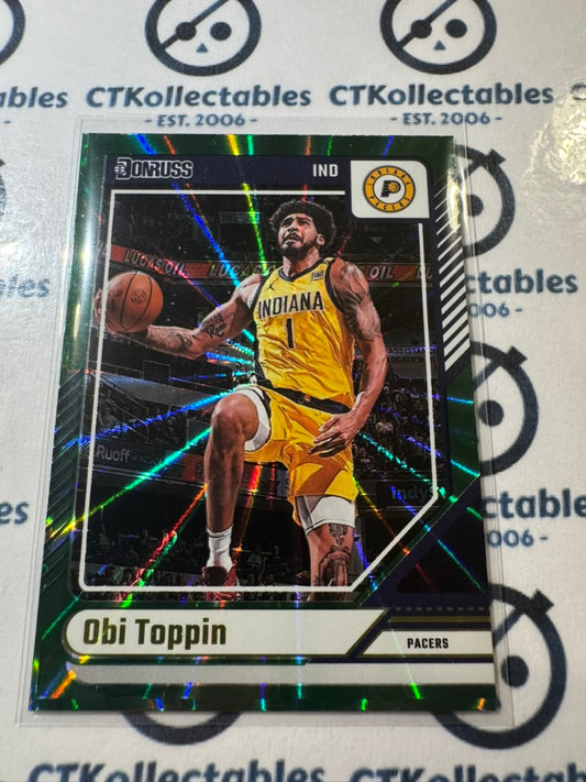 2024-25 NBA Panini Donruss Obi Toppin Green Laser #168 Pacers