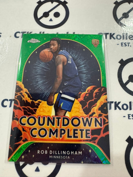 2024/25 Topps NBA Chrome Rob Dillingham countdown complete Green Refractor CC-16