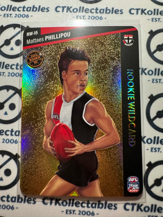 2024 AFL Teamcoach Mattaes Phillipou Gold Rookie Wildcard RW-15 Unused Code