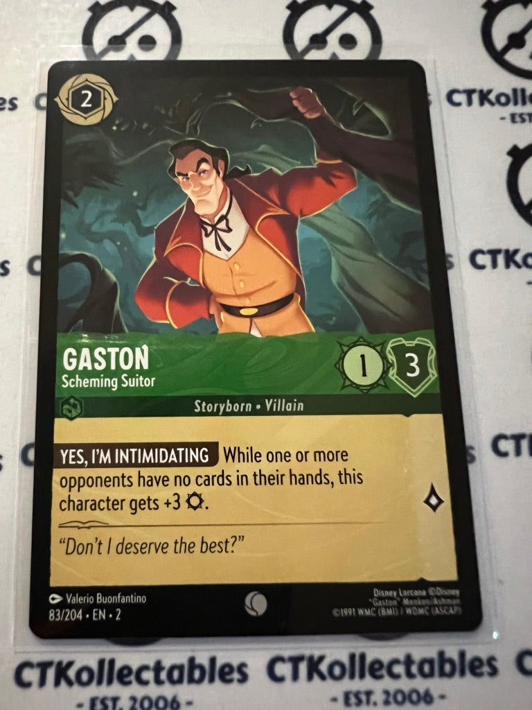 2024 Disney Lorcana Floodborn Non-Foil #83 Gaston, Scheming Suitor – Common