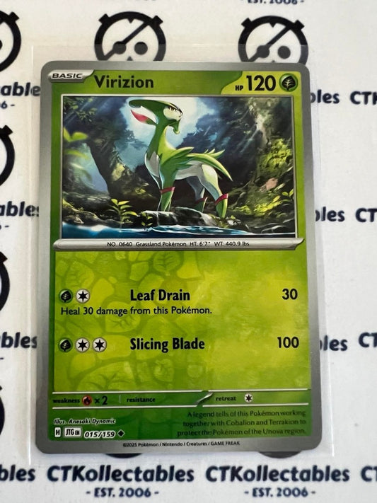 Virizion Reverse Holo #015/159 Journey Together Pokemon Card TCG