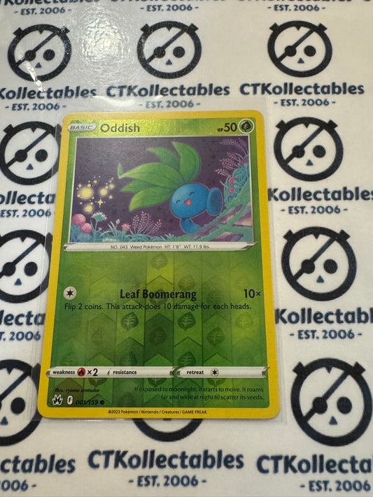 Oddish Reverse Holo #001/159 Crown Zenith Pokémon Card