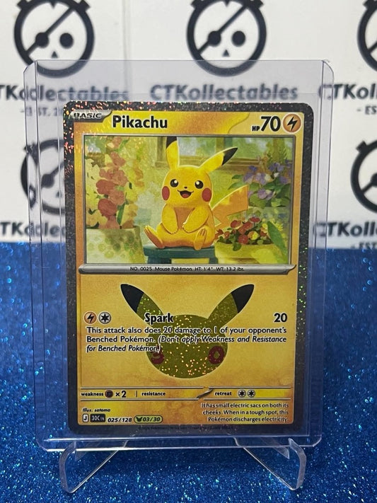 Pikachu 025/128 (03/30) Holo ENG 30th Anniversary Celebration Pokemon TCG