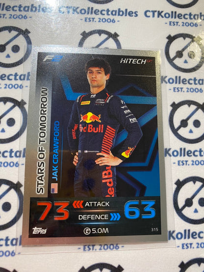 2023 Topps Turbo Attax F1 -Foil Jak Crawford Stars of Tomorrow #315 F2