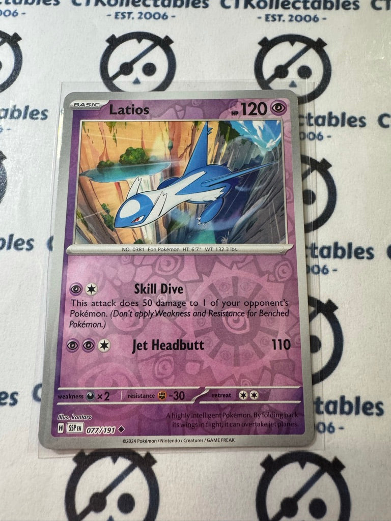 Latios Reverse Holo #077/191 Surging Sparks Pokémon TCG 2024