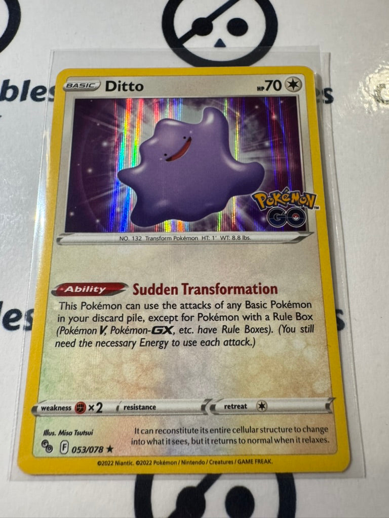 Ditto Peeled #053/078 Holo Rare -Pokemon Go ! Pokemon Card