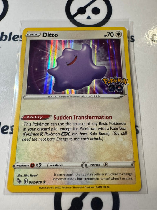 Ditto Peeled #053/078 Holo Rare -Pokemon Go ! Pokemon Card