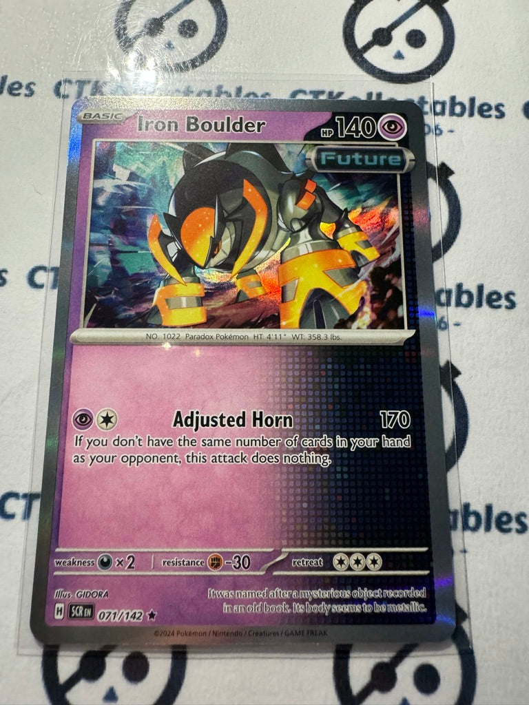 Iron Boulder Holo Rare #071/142 Stellar Crown Scarlet & Violet Pokemon