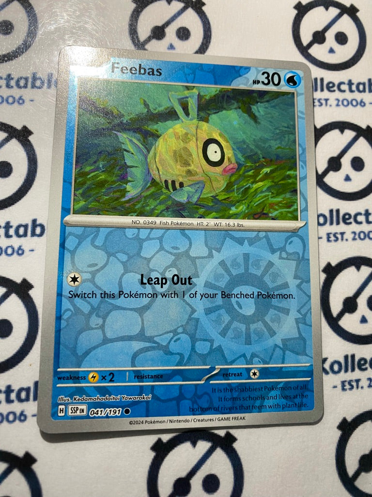 Feebas Reverse Holo #041/191 Surging Sparks Pokémon TCG 2024