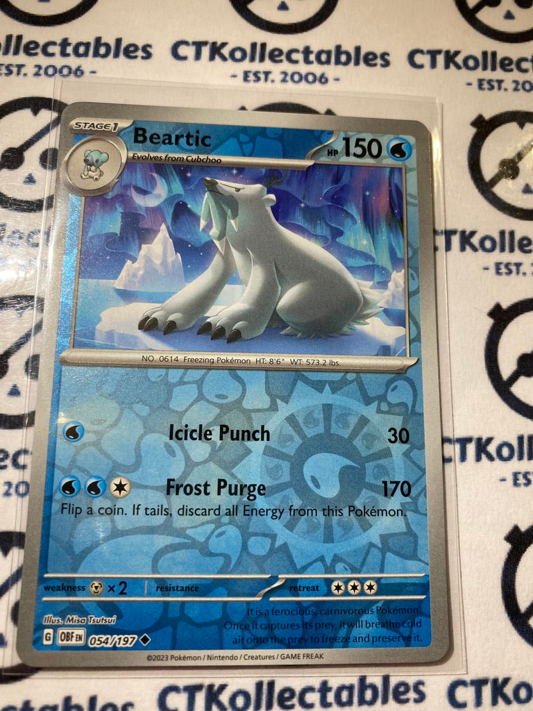 Beartic Reverse Holo #054/197 2023 Obsidian Flames Pokemon Card