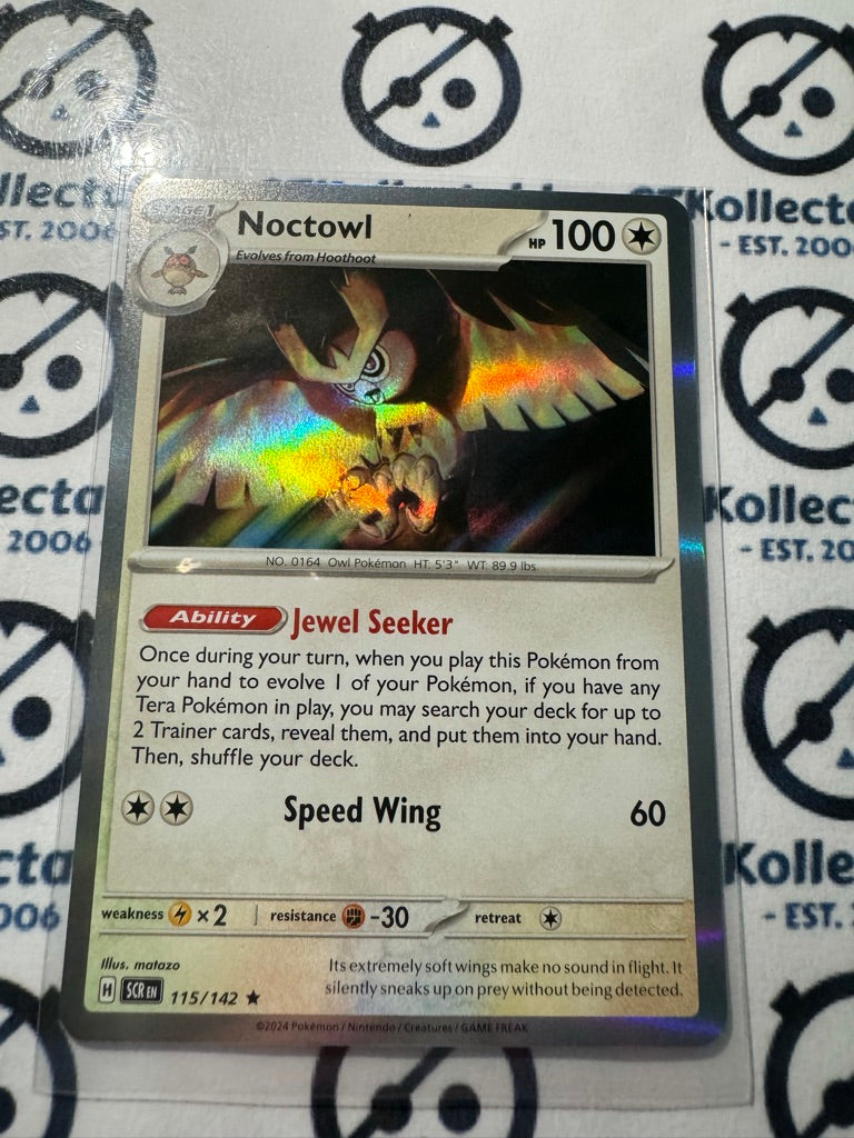 Noctowl Holo Rare #115/142 Stellar Crown Scarlet & Violet Pokemon