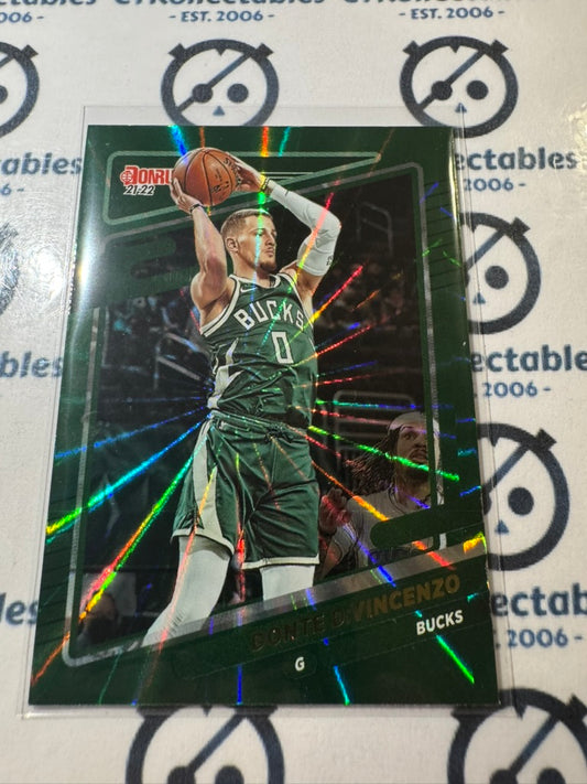2021-22 NBA Donruss Donte DiVincenzo Green Laser #94 Bucks