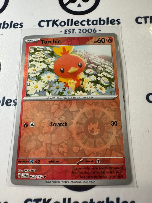 Torchic Reverse Holo #022/159 Journey Together Pokemon Card TCG