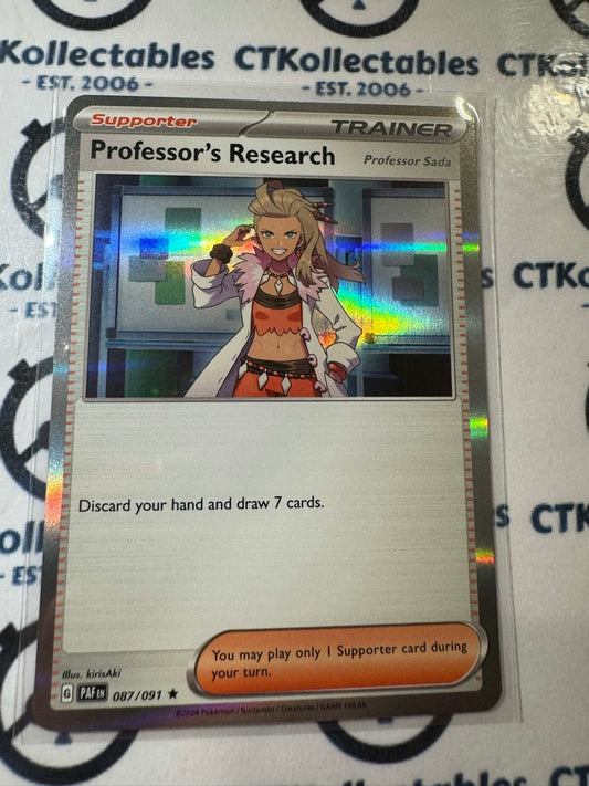 Professors Research Holo Rare #087/091 2024 Paldean Fates Pokemon Card