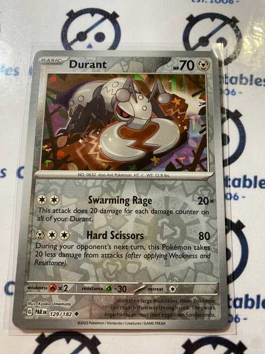 Durant Reverse Holo #129/182 2023 Scarlet & Violet Paradox Rift Pokémon TCG