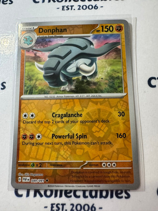 Donphan Reverse Holo #049/091 2024 Paldean Fates Pokemon Card
