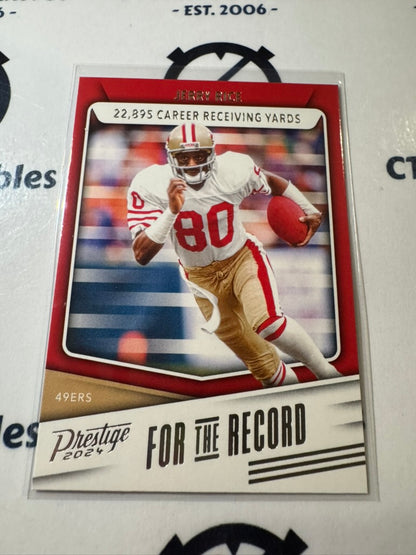 2024 NFL Prestige Jerry Rice For the Record #FR-JR 49ers