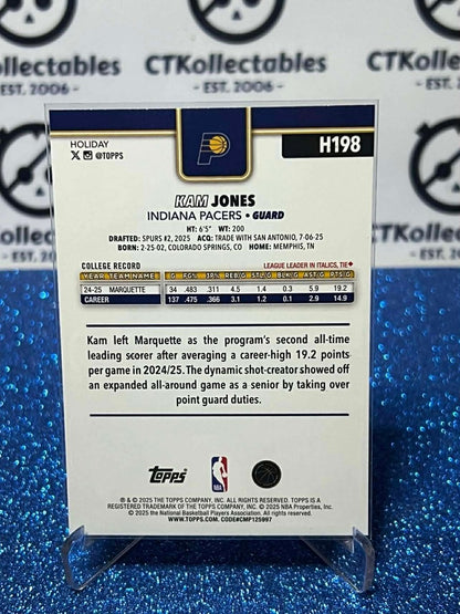 2025-26 Topps Holiday NBA #H198 Kam Jones Indiana Pacers RC