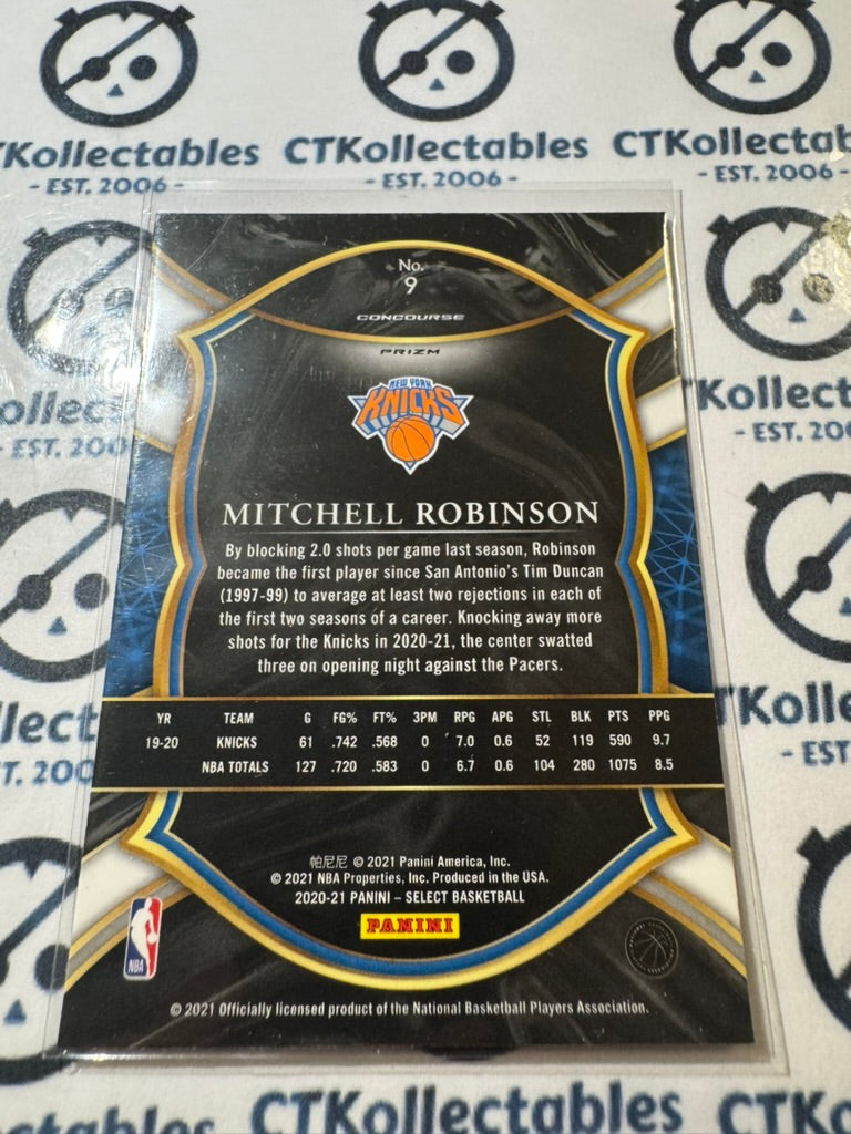 2020-21 NBA Select Mitchell Robinson Blue White Purple Cracked Ice Concourse #9