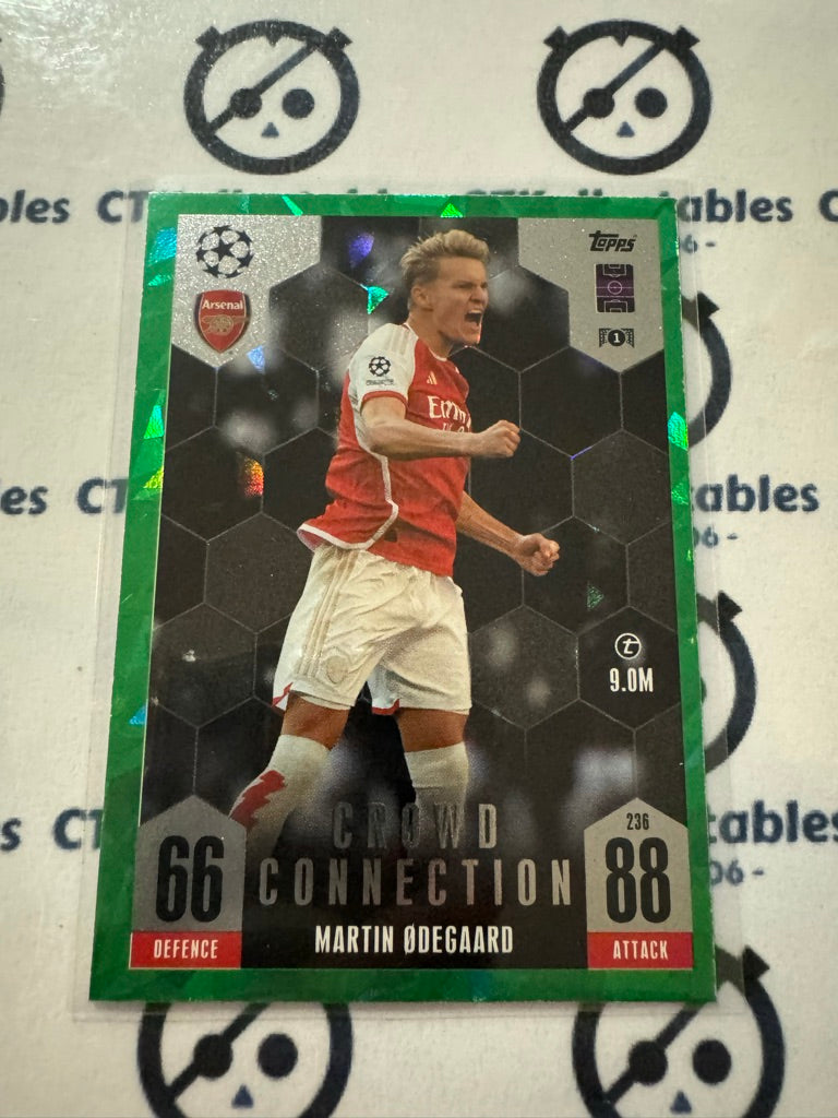 2023-24 TOPPS MATCH ATTAX Martin Odegaard Crowd Connection #236 Emerald