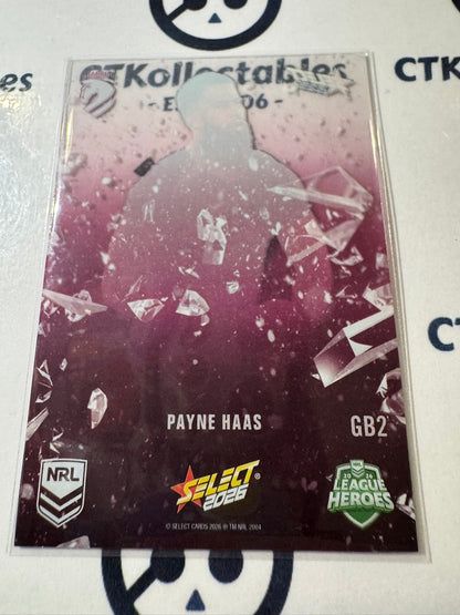2026 Select NRL League Heroes Game Breakers #GB2 Payne Haas Broncos