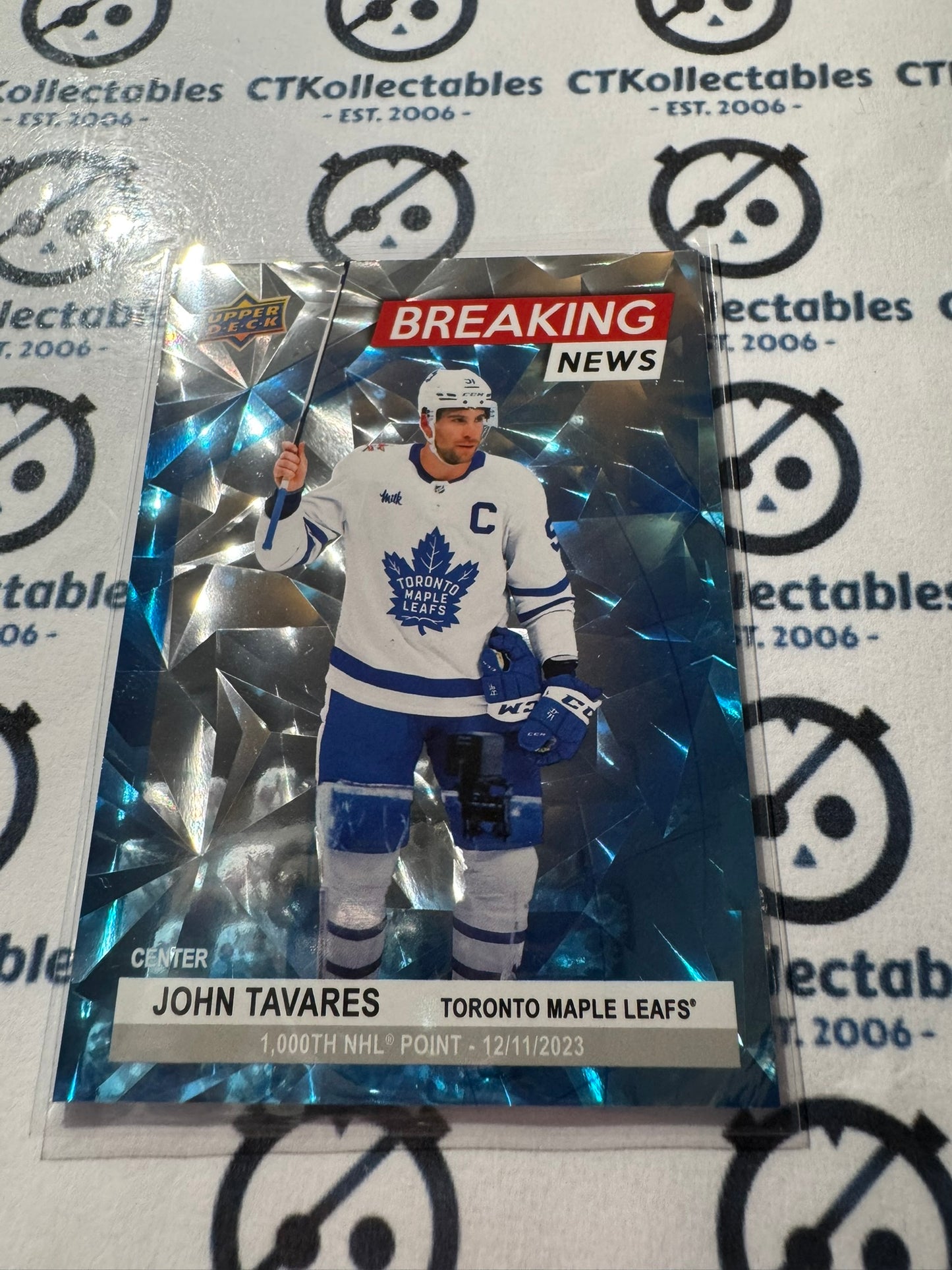 2024-25 Upper Deck Hockey John Tavares Breaking News #BN-11 Maple Leafs