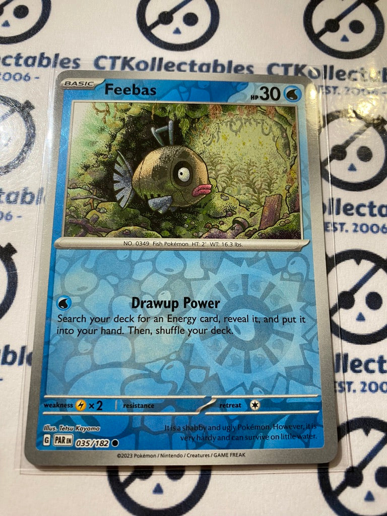 Feebas Reverse Holo #035/182 2023 Scarlet & Violet Paradox Rift Pokémon TCG