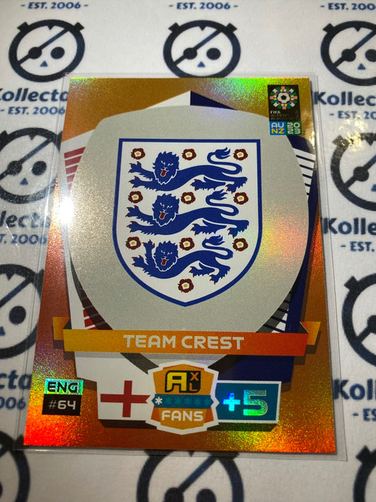 2023 FIFA WWC Adrenalyn England Team Crest Foil #64 ENG