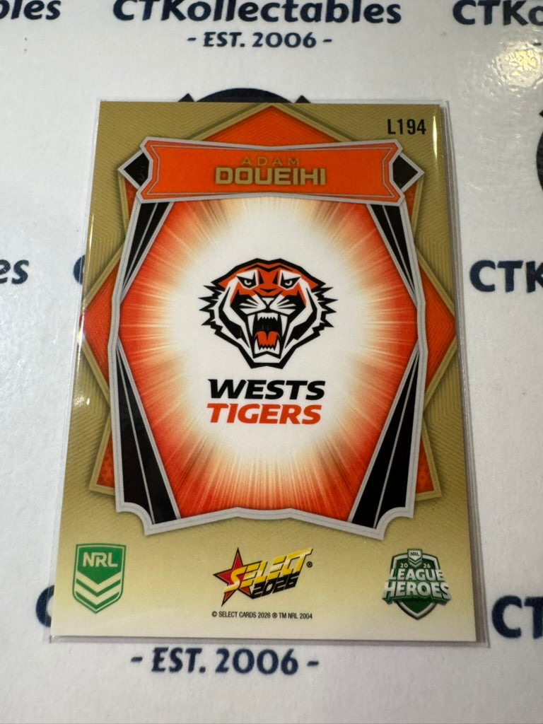 2026 Select NRL League Heroes Luminous Base #L194 Adam Doueihi Tigers